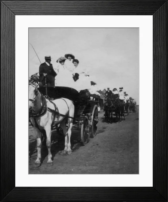 Framed Print : Students on horse and carts Framed Print : Students on horse and carts