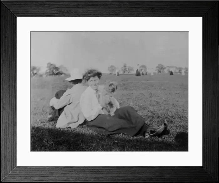 Framed Print : M. Tempest with dog Framed Print : M. Tempest with dog