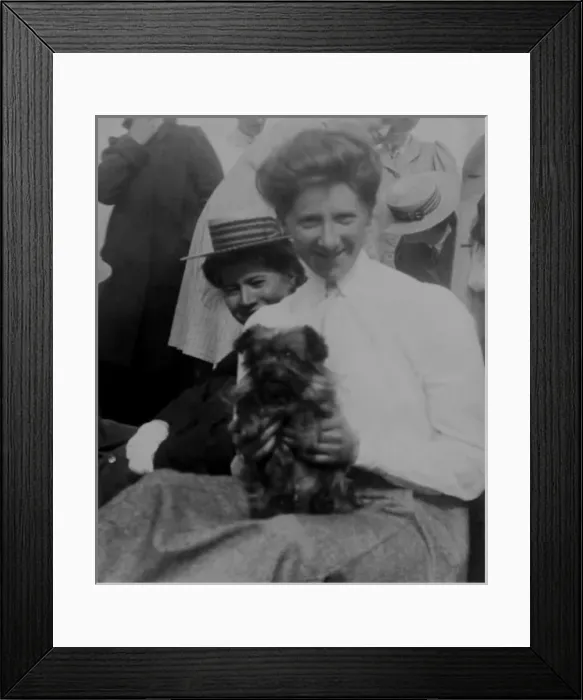 Framed Print : Woman with dog Framed Print : Woman with dog