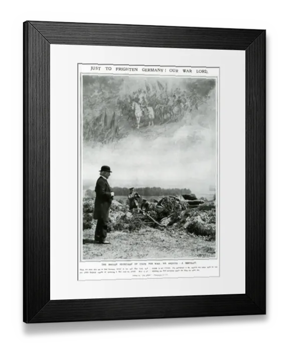 Framed Print : Mr Asquith watching field operations, May 1914 Framed Print : Mr Asquith watching field operations, May 1914