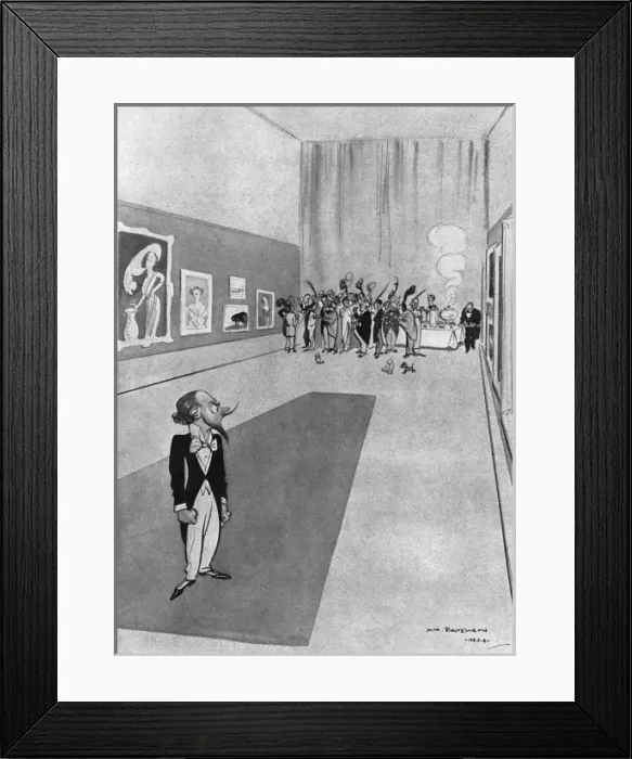 Framed Print : Light Refreshments, the Private View by H. M. Bateman Framed Print : Light Refreshments, the Private View by H. M. Bateman