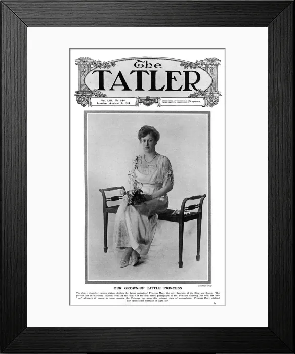 Framed Print : Tatler cover - 5 August 1914 - Princess Mary Framed Print : Tatler cover - 5 August 1914 - Princess Mary