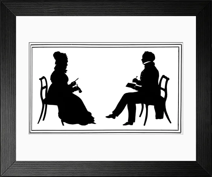 Framed Print : Bath Characters by Edouart - Mr John Basnet Framed Print : Bath Characters by Edouart - Mr John Basnet