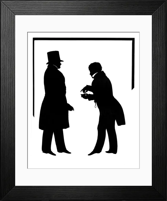 Framed Print : Bath Characters by Edouart - John Roebuck and John Liston Framed Print : Bath Characters by Edouart - John Roebuck and John Liston
