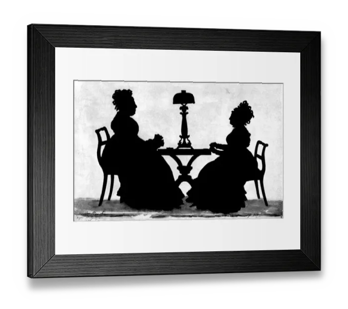 Framed Print : Bath Characters by Edouart - card players Framed Print : Bath Characters by Edouart - card players