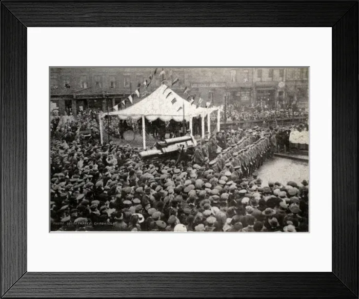 Framed Print : Military Parade with Cannon, TCathedral Square, County Durha Framed Print : Military Parade with Cannon, TCathedral Square, County Durha