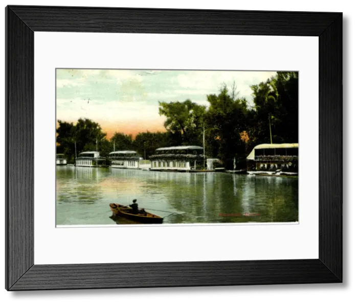 Framed Print : Houseboats on the Thames, Staines-upon-Thames, Surrey Framed Print : Houseboats on the Thames, Staines-upon-Thames, Surrey