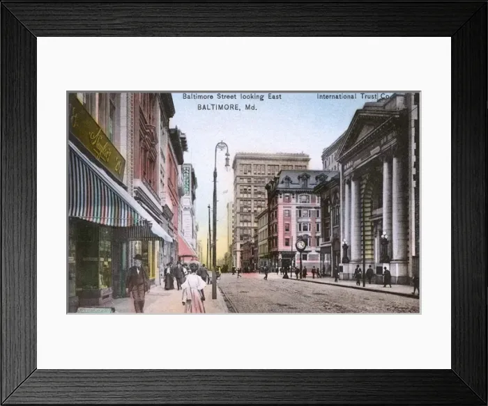 Framed Print : Baltimore Street, Baltimore, Maryland, USA Framed Print : Baltimore Street, Baltimore, Maryland, USA