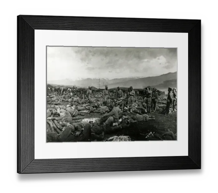 Framed Print : WW1 - Russian troops rest after battle on Turkish front Framed Print : WW1 - Russian troops rest after battle on Turkish front