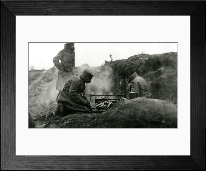Framed Print : WW1 - Russian soldiers brew tea - Galicia Framed Print : WW1 - Russian soldiers brew tea - Galicia