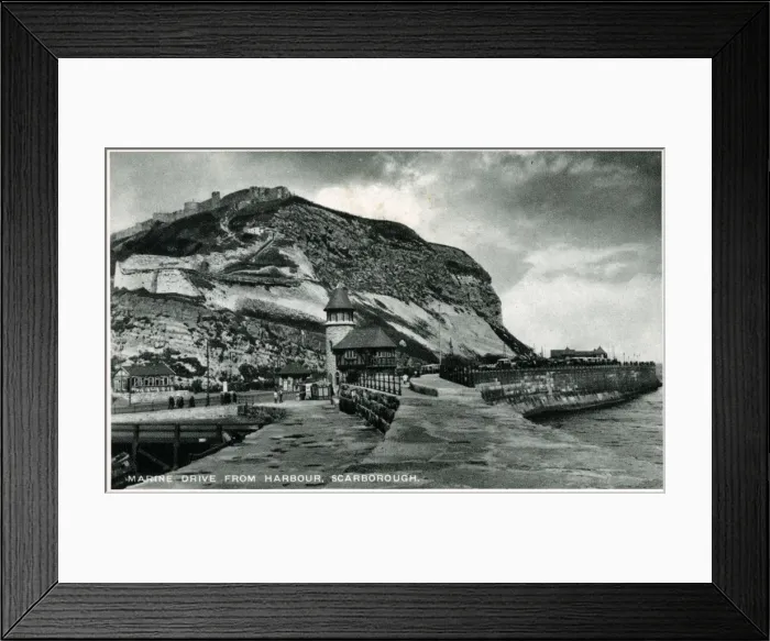 Framed Print : Marine Drive from Harbour, Scarborough, Yorkshire Framed Print : Marine Drive from Harbour, Scarborough, Yorkshire
