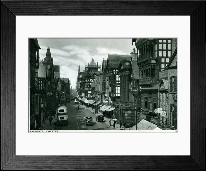 Framed Print : Eastgate, Chester, Cheshire Framed Print : Eastgate, Chester, Cheshire