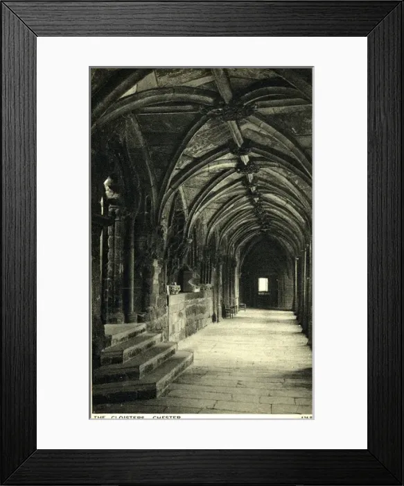 Framed Print : The Cathedral Cloisters, Chester, Cheshire Framed Print : The Cathedral Cloisters, Chester, Cheshire