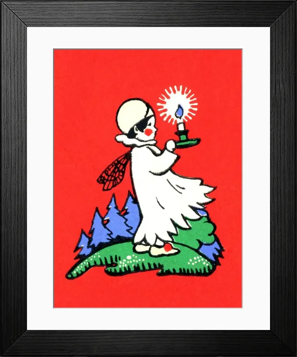Framed Print : Little pixie with candle Framed Print : Little pixie with candle