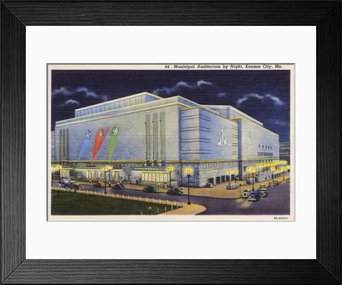 Framed Print : Night view of Municipal Auditorium, Kansas City, Mo, USA Framed Print : Night view of Municipal Auditorium, Kansas City, Mo, USA