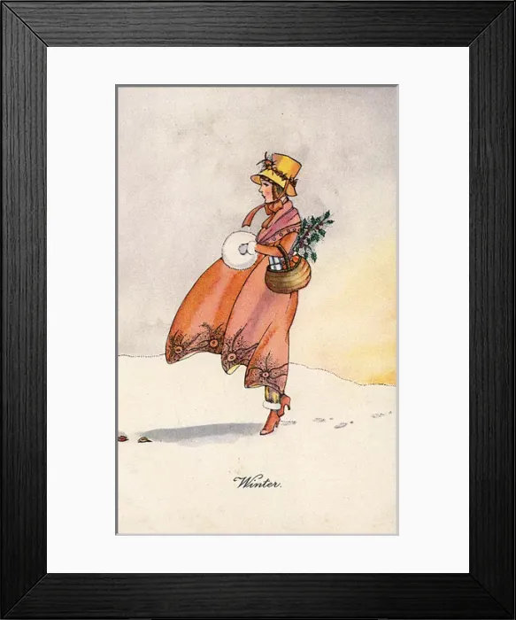 Framed Print : Elegant lady in the snow Framed Print : Elegant lady in the snow
