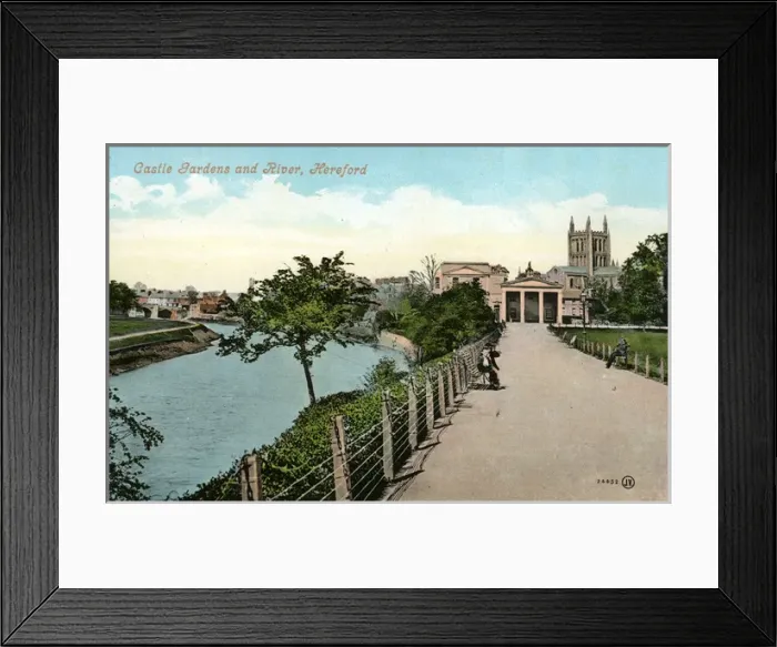 Framed Print : Castle Gardens & River, Hereford, Herefordshire Framed Print : Castle Gardens & River, Hereford, Herefordshire