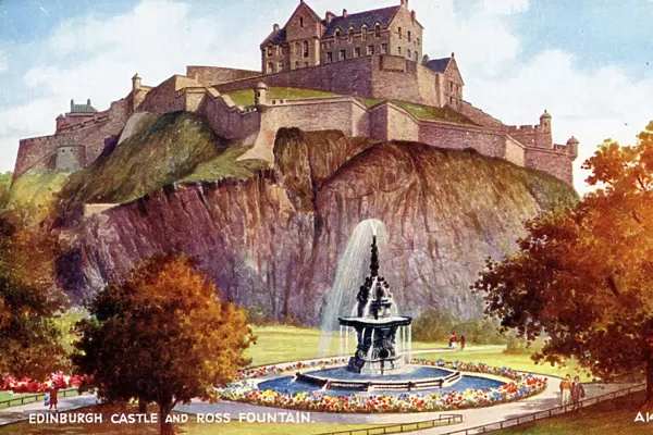 The Castle & Ross Fountain, Edinburgh, Midlothian