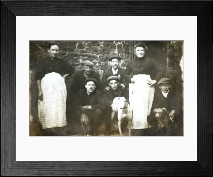 Framed Print : Family group with two dogs Framed Print : Family group with two dogs