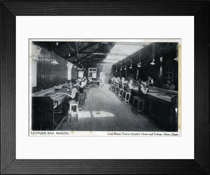 Framed Print : Leather Bag Making, Lord Mayor Treloar Cripples Home & Colle Framed Print : Leather Bag Making, Lord Mayor Treloar Cripples Home & Colle