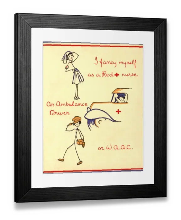 Framed Print : WW2 Christmas card, wartime woman Framed Print : WW2 Christmas card, wartime woman