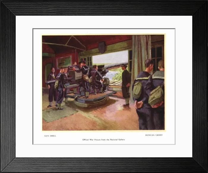 Framed Print : WW2 greetings card, Gun Drill Framed Print : WW2 greetings card, Gun Drill