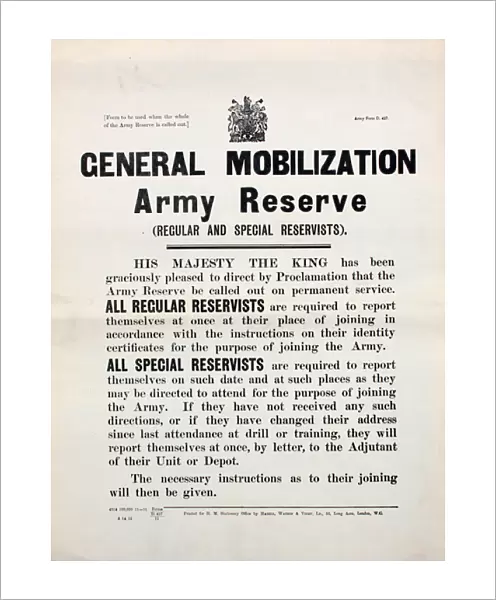 General Mobilization Army Reserve