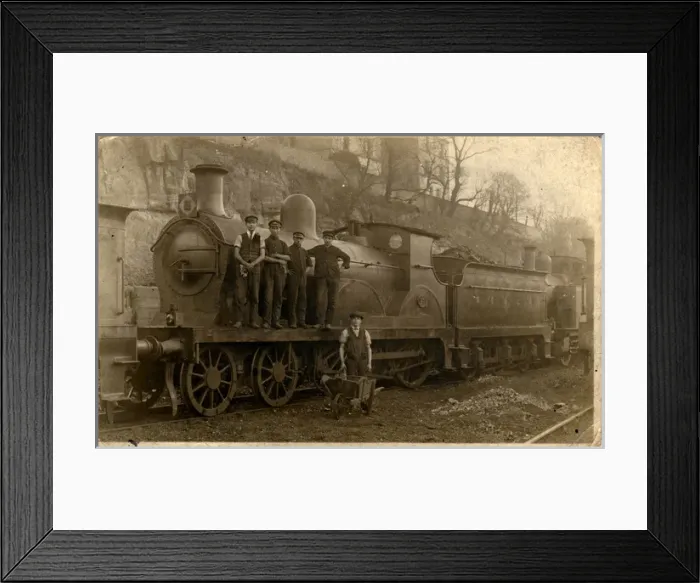 Framed Print : 4-4-0 Locomotive & Railway Workers, Thought to be at Minster Framed Print : 4-4-0 Locomotive & Railway Workers, Thought to be at Minster