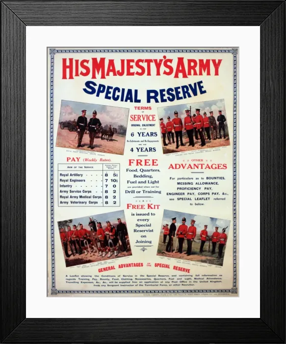 Framed Print : WW1 - Army Recruiting poster Framed Print : WW1 - Army Recruiting poster