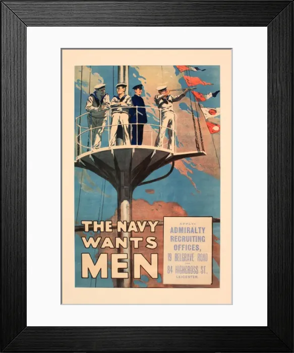 Framed Print : WW1 Royal Navy recruiting poster Framed Print : WW1 Royal Navy recruiting poster
