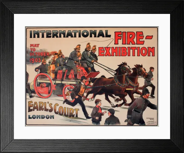 Framed Print : International Fire Exhibition advertising poster Framed Print : International Fire Exhibition advertising poster