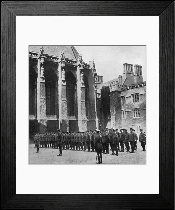 Framed Print : Oxford University under arms, drilling in the quadrangle Framed Print : Oxford University under arms, drilling in the quadrangle