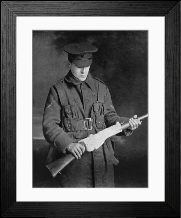 Framed Print : Using socks to keep rifles in working order, WW1 Framed Print : Using socks to keep rifles in working order, WW1