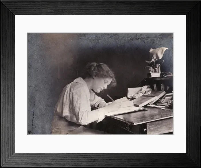 Framed Print : M Barlow at writing desk Framed Print : M Barlow at writing desk