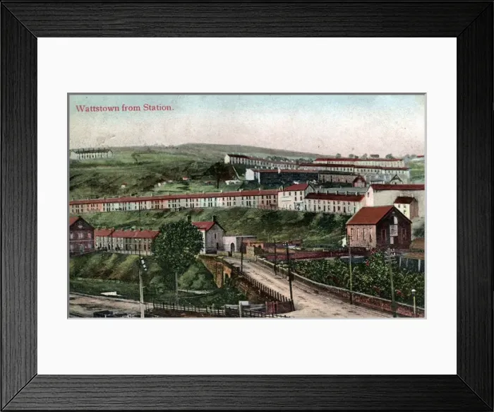 Framed Print : The Town From Station, Wattstown, Glamorgan Framed Print : The Town From Station, Wattstown, Glamorgan
