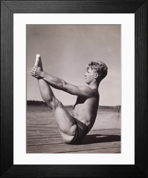 Framed Print : Male gymnast on planking Framed Print : Male gymnast on planking