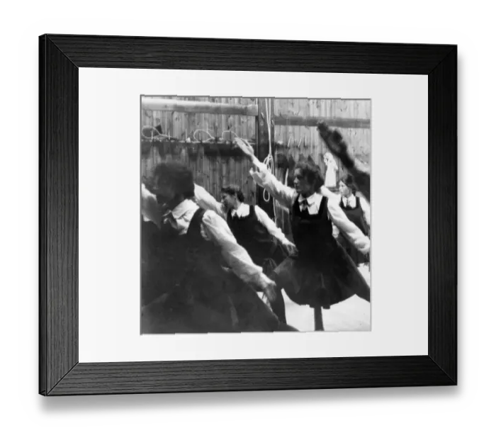 Framed Print : Students lunging in gym Framed Print : Students lunging in gym