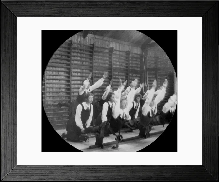 Framed Print : Students supporting each other on parallel bars Framed Print : Students supporting each other on parallel bars