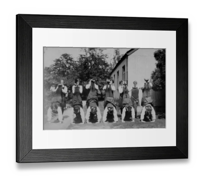 Framed Print : Students wheelbarrowing Framed Print : Students wheelbarrowing