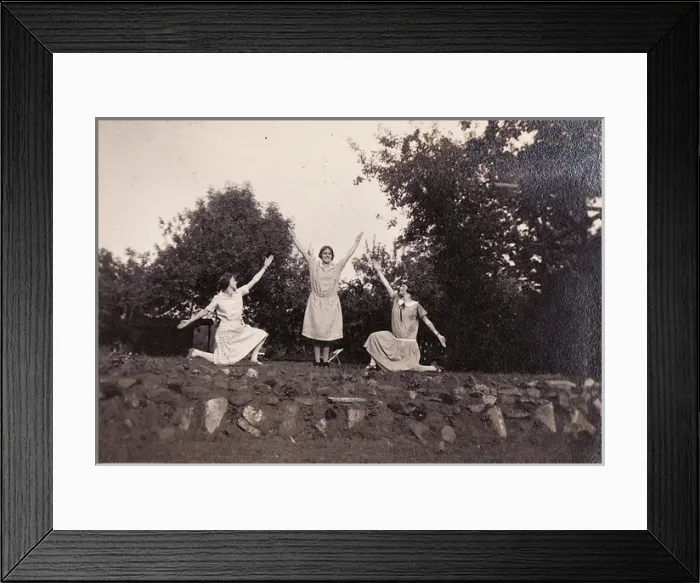 Framed Print : That Ante Dem Feeling three pose outdoors Framed Print : That Ante Dem Feeling three pose outdoors