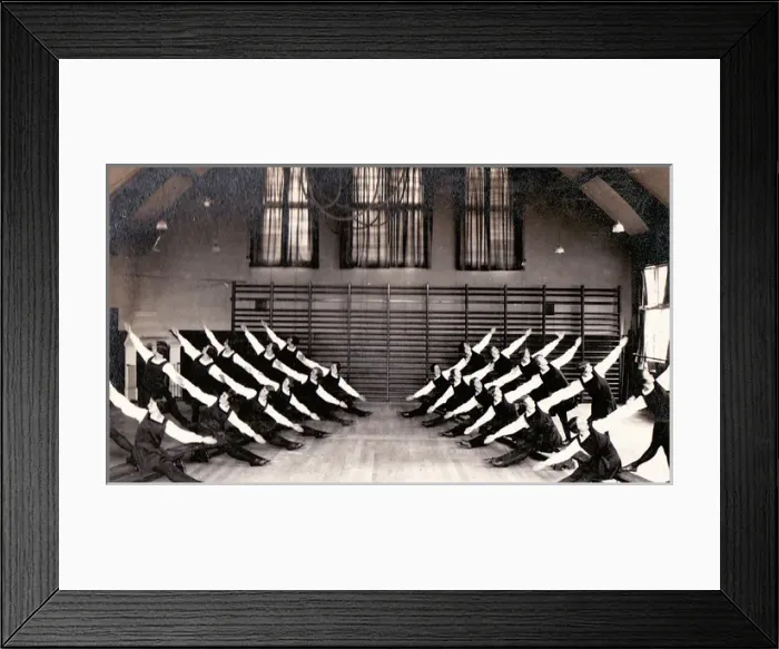 Framed Print : Gymnastic display in gymnasium