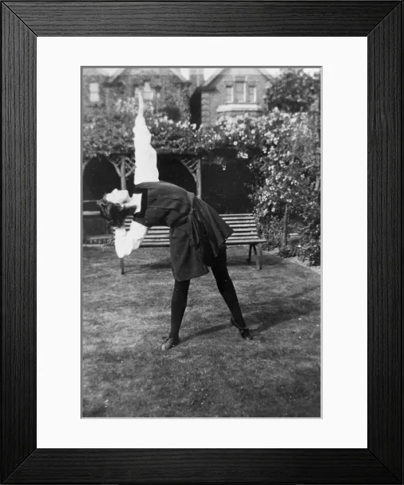 Framed Print : Exercises in garden details in caption July 1919 Framed Print : Exercises in garden details in caption July 1919