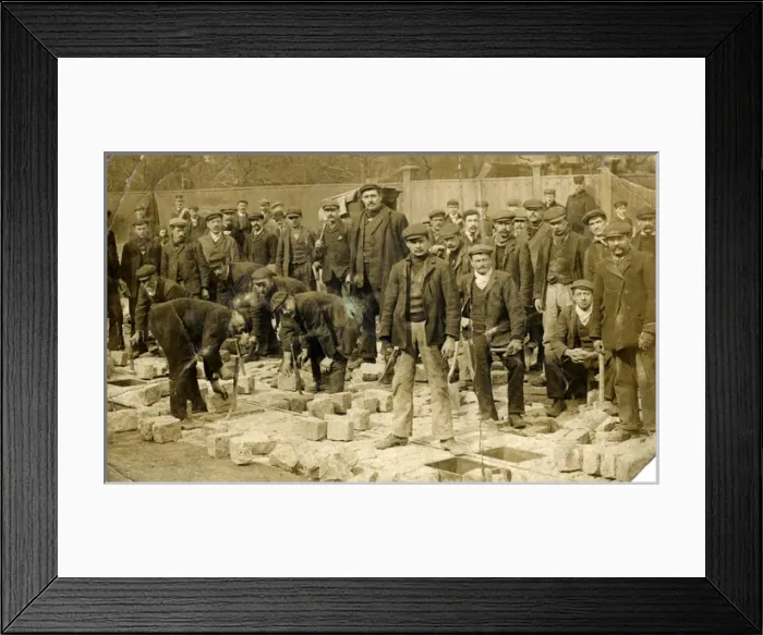 Framed Print : Workers Laying Tram Track Framed Print : Workers Laying Tram Track