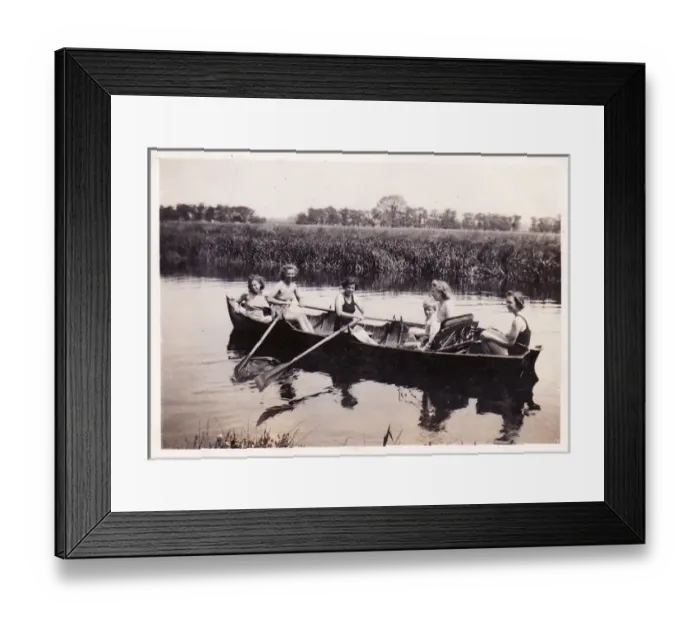 Framed Print : Six in rowing boat Framed Print : Six in rowing boat
