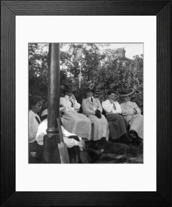 Framed Print : Women watching cricket chatting Framed Print : Women watching cricket chatting