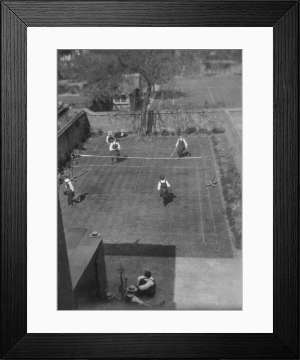 Framed Print : Badminton doubles viewed from Lansdowne roof Framed Print : Badminton doubles viewed from Lansdowne roof