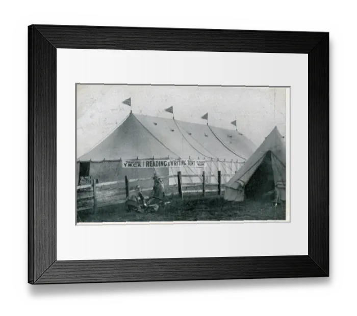 Framed Print : 1st Middlesex Regiment - YMCA Reading & Writing Tent, Worthi Framed Print : 1st Middlesex Regiment - YMCA Reading & Writing Tent, Worthi