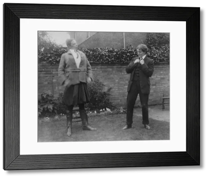 Framed Print : Students dressed as men for play Framed Print : Students dressed as men for play