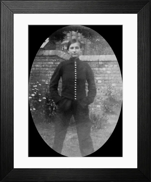 Framed Print : Student dressed as bell boy from play Framed Print : Student dressed as bell boy from play