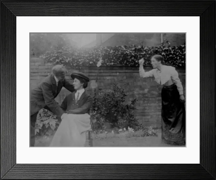 Framed Print : Play acting in garden Framed Print : Play acting in garden